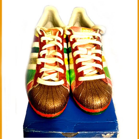 One Of A Kind Adidas Originals Leather Athletic Metallic Glitter Gum Sneakers main image 11